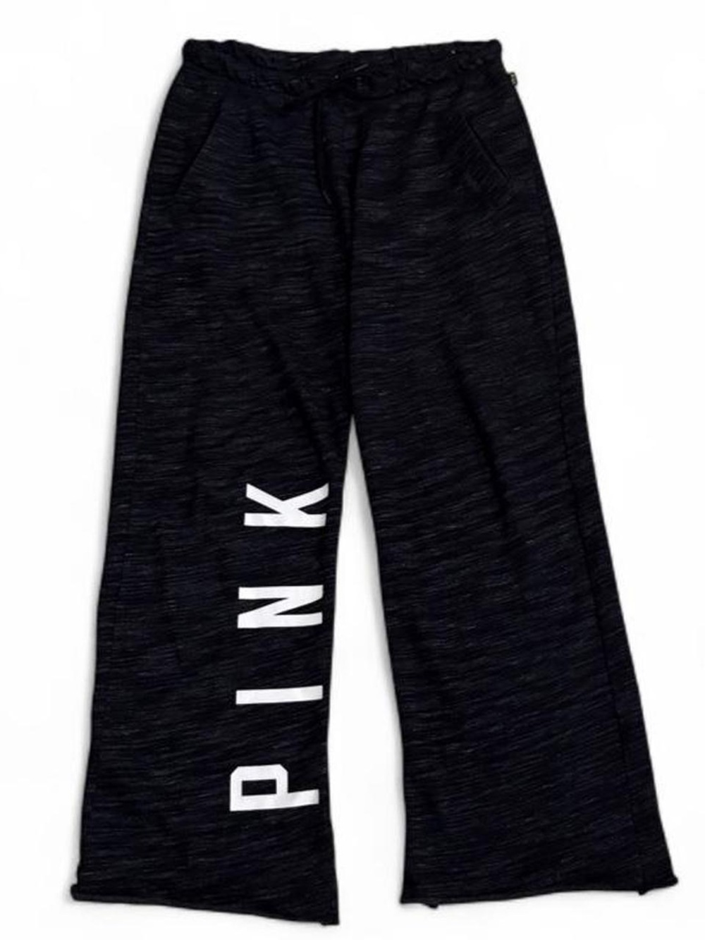 Victoria's Secret PINK heathered black low rise wide sweatpants